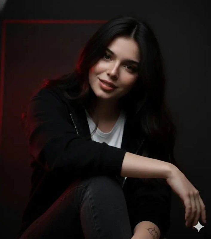 ✨ Взгляд сквозь тени: уверенность и элегантность
