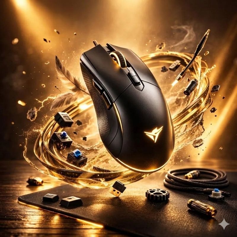 ✨ Золотая энергия: игровая мышь будущего