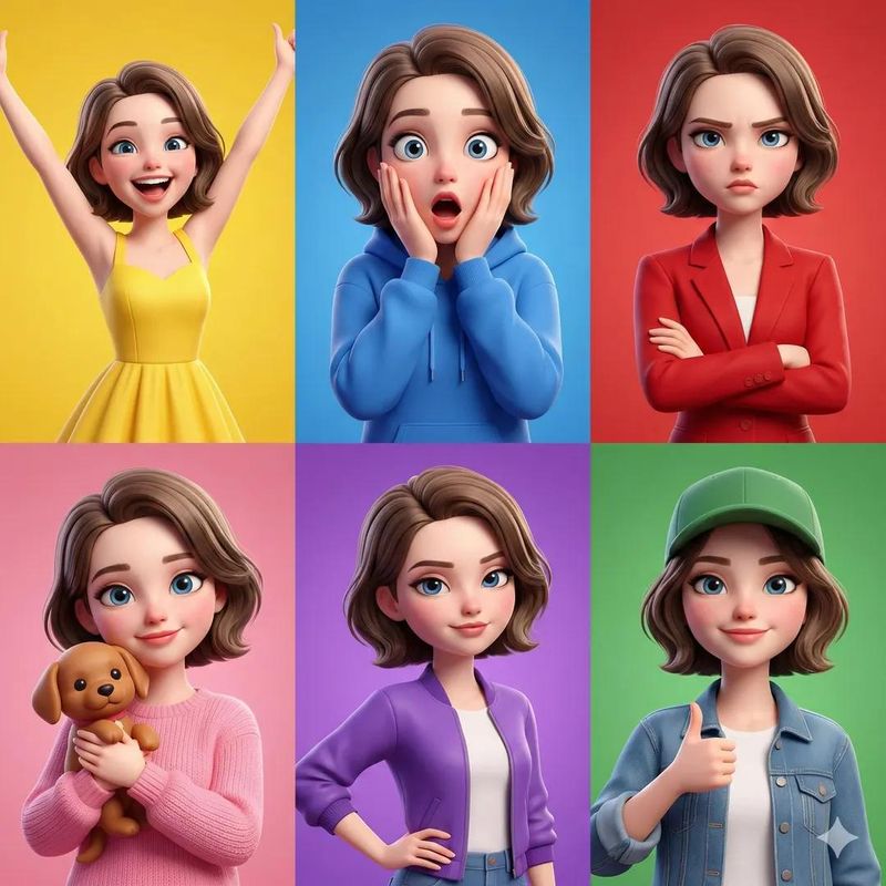 ✨ Эмоции в стиле Pixar: 6 кадров