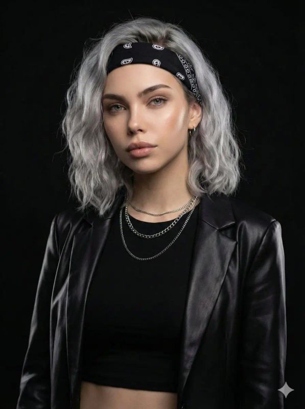 ✨ Дерзкие серебряные волны в черном