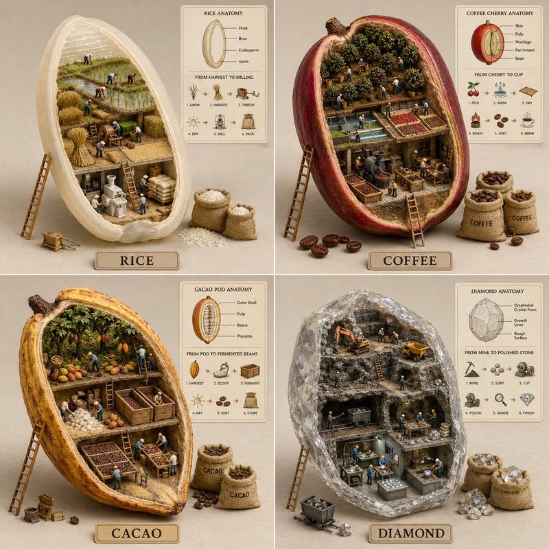 ✨ Гигантский продукт: диорама, рабочие, схема