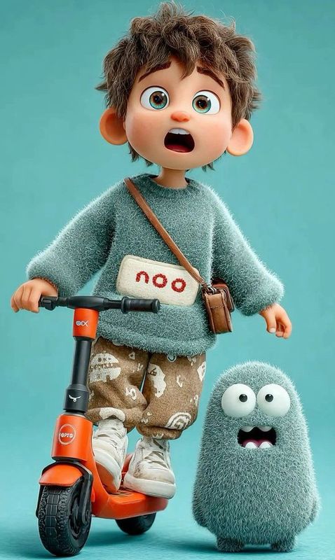 ✨ Мальчик на скутере в стиле Pixar