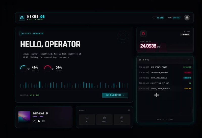 ✨ Неоновый Глассморф: Ультрасовременный Интерфейс