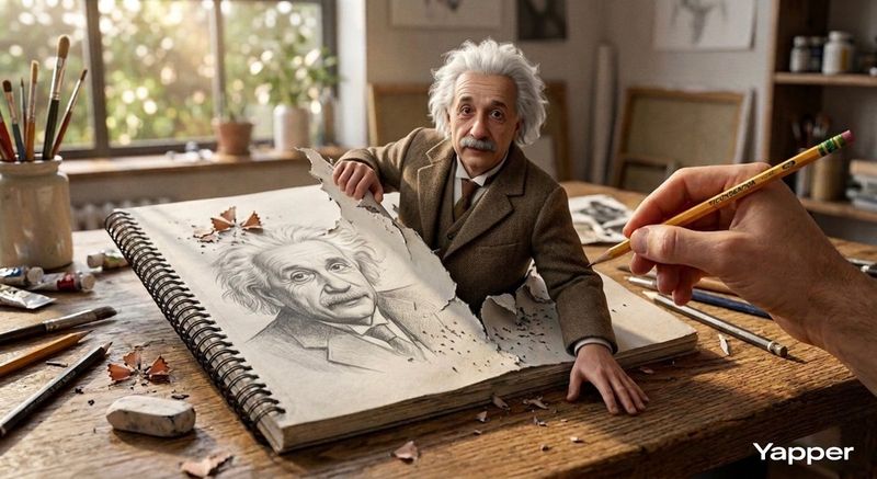 ✨ Эйнштейн из скетчбука: 3D оживление