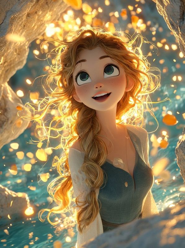 ✨ Волшебная девочка в пещере света