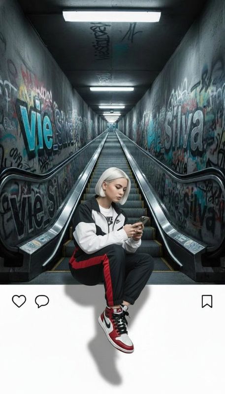 ✨ Девушка Nike на эскалаторе метро