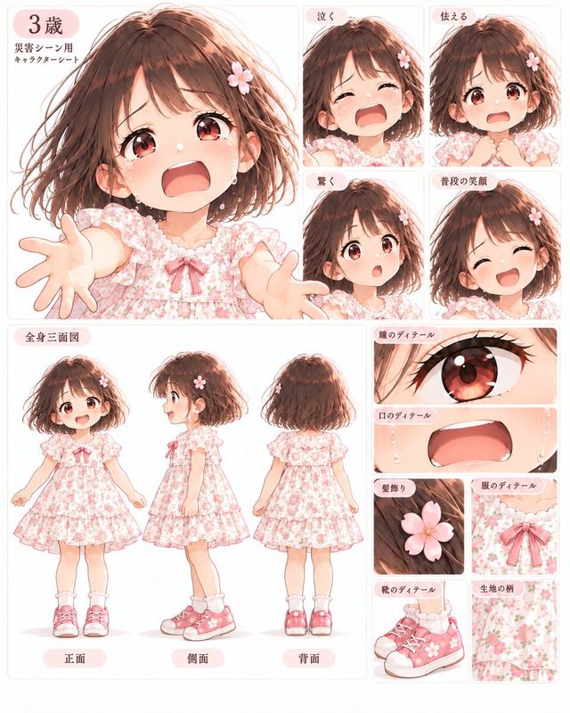 ✨ A high-resolution anime character design sheet