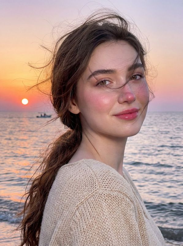 ✨ Девушка на закате у моря