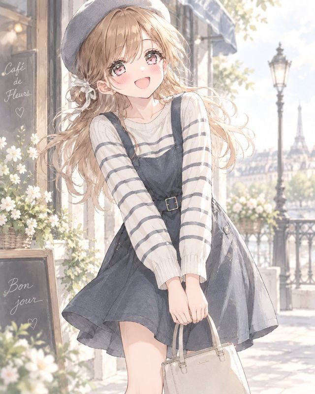 ✨ A soft beret paired with a