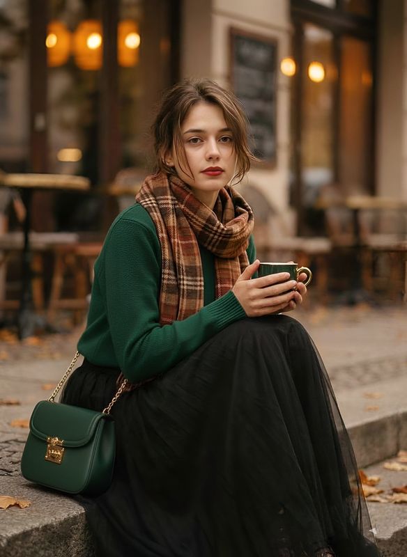✨ Ретро-шик: Девушка, кофе, 70-е