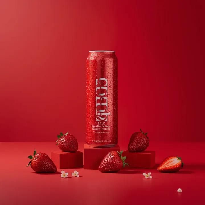 ✨ Красный газированный напиток: Свежесть и стиль.