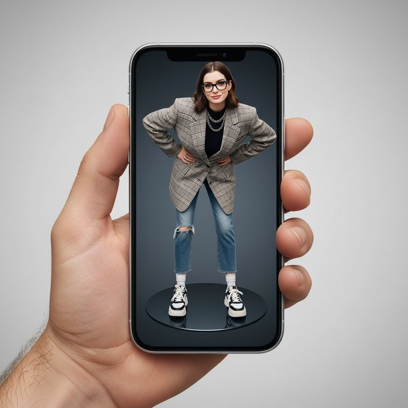 ✨ Гиперреалистичная модель на экране смартфона