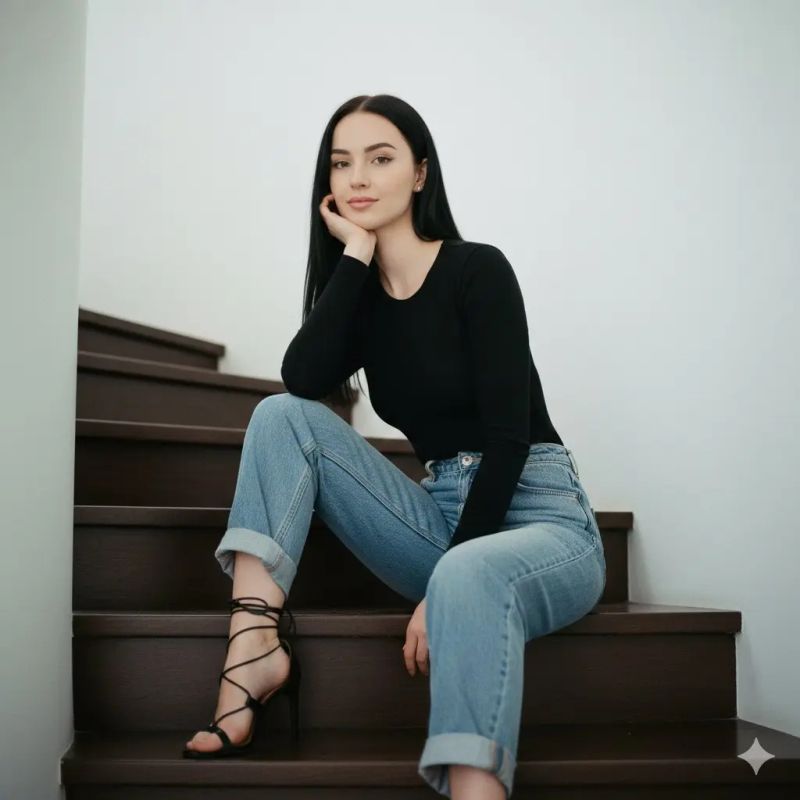 ✨ Игривая элегантность на ступенях