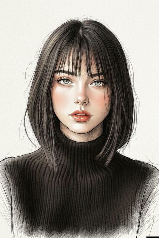 ✨ Элегантный аниме-портрет: графит и цифровое искусство