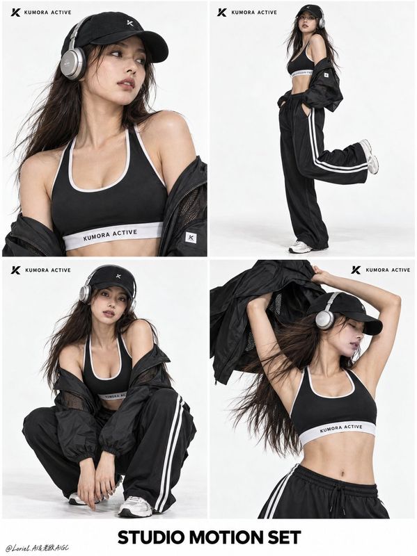 ✨ A full-bleed vertical athleisure fashion poster