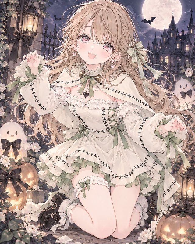 ✨ A girl wearing a Frankenstein-style one-piece