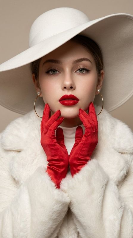 ✨ Элегантная дама: винтаж, шляпа, акцент.