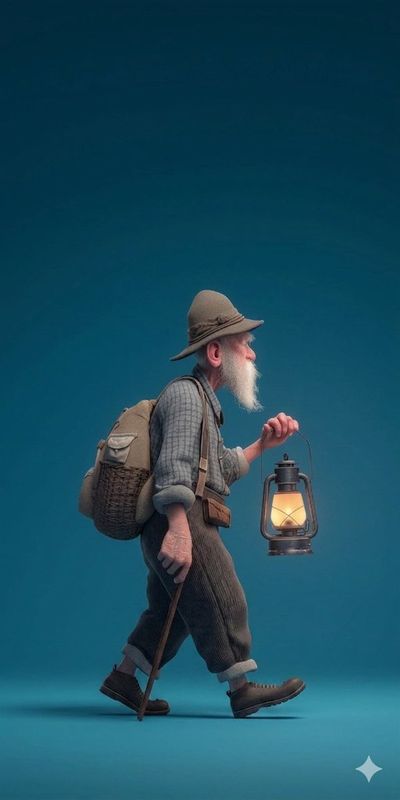 ✨ Старик-турист в 3D-стиле