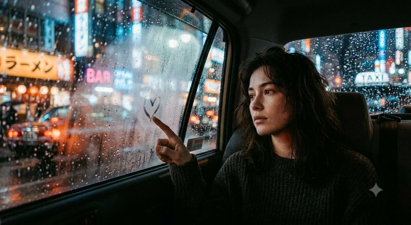 ✨ Title: Cinematic Rainy Night Portrait, description: