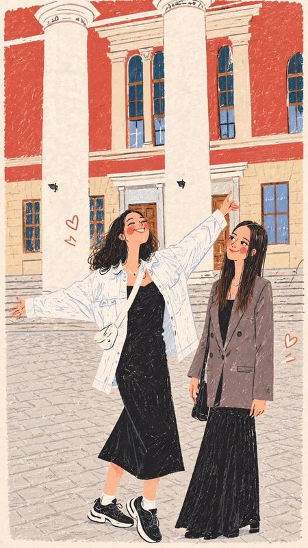 ✨ Винтажная книжная иллюстрация путешественника цветными карандашами
