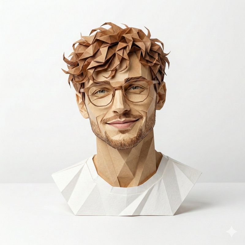 ✨ Оригами-портрет: бумага, стиль, реализм