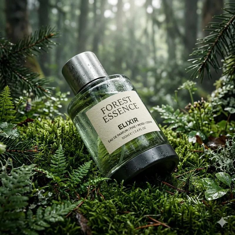 ✨ Ultra-realistic premium fragrance product shot of