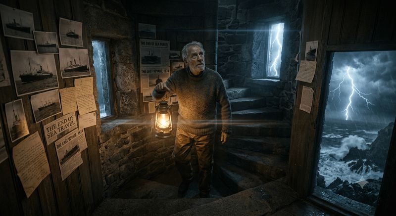 ✨ Страж маяка в бушующем океане