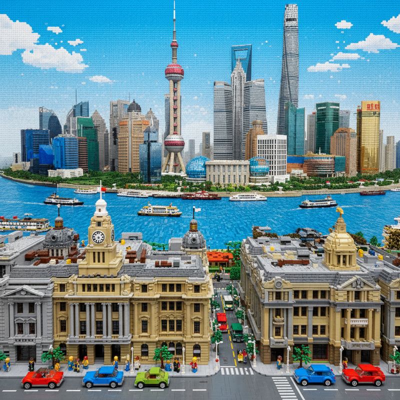 ✨ Шанхайский Бунд в стиле LEGO