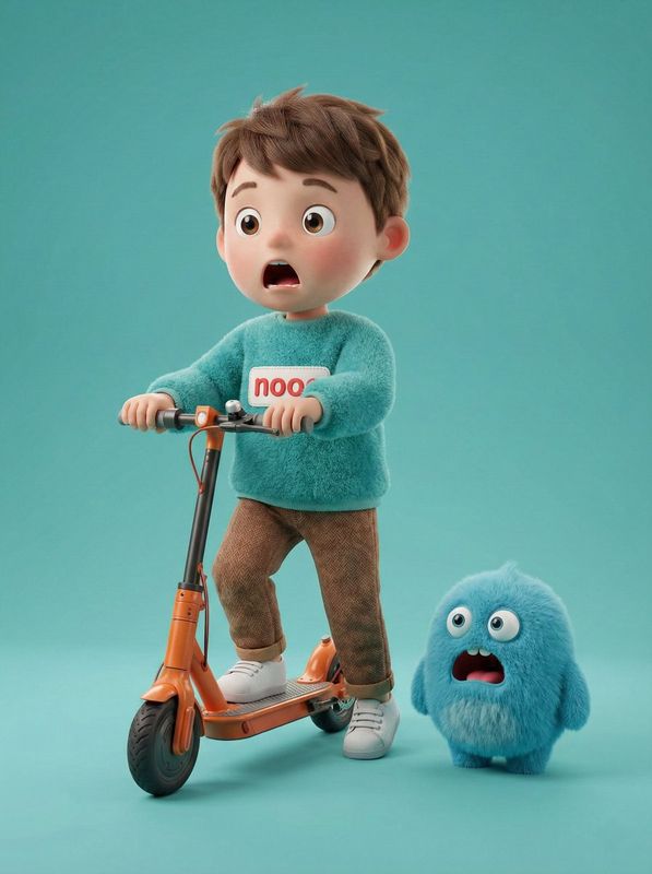 ✨ Мальчик и монстр: шок на скутере