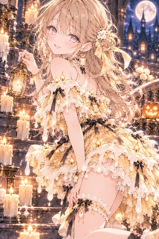 ✨ A girl wearing a dripping wax