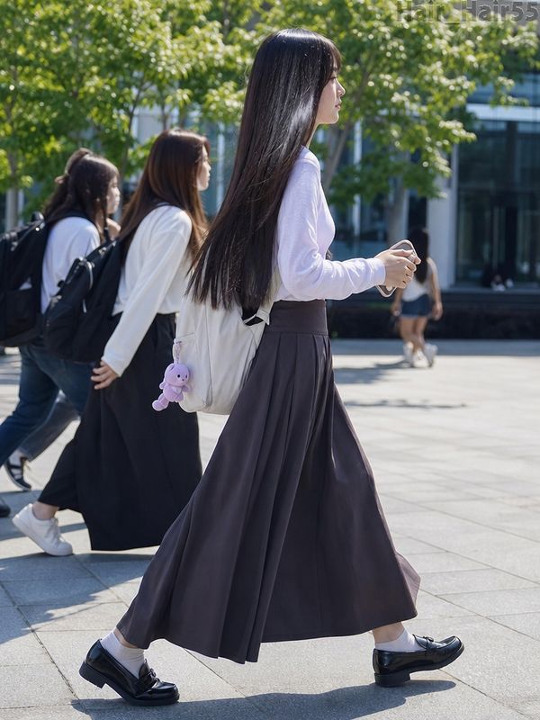 ✨ A photorealistic, full-body side-profile shot of