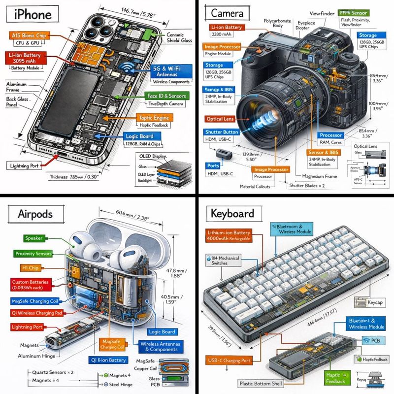✨ Техническая инфографика: 3D изометрия с аннотациями