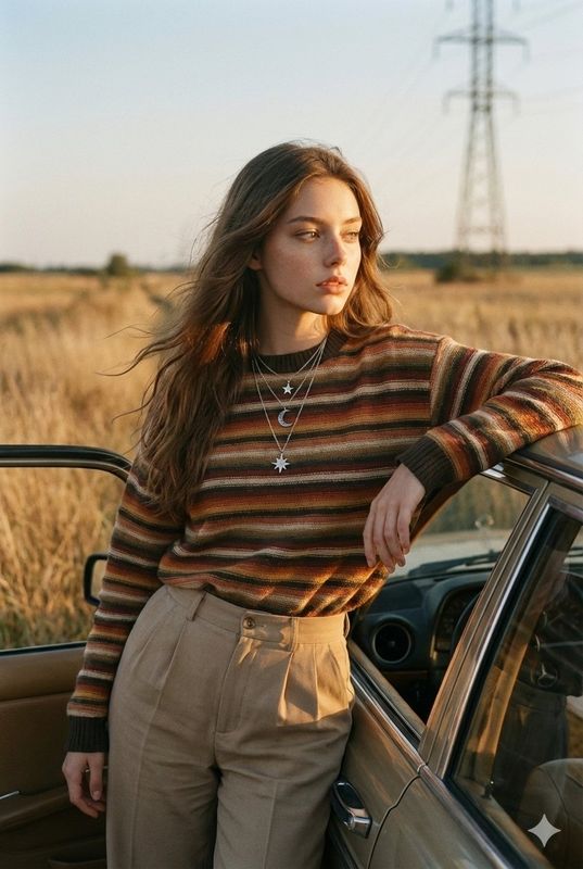 ✨ Ностальгия золотого часа: я и дорога
