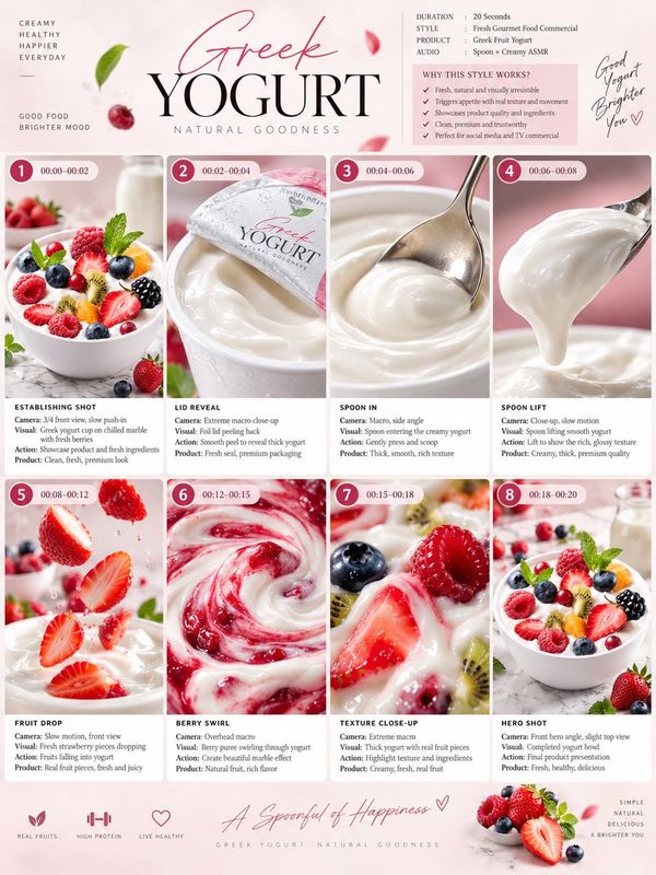 ✨ TITLE: Premium Greek Yogurt Product Commercial