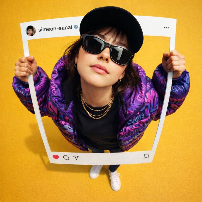 ✨ Ультрареалистичное фото: человек вырывается из рамки Instagram