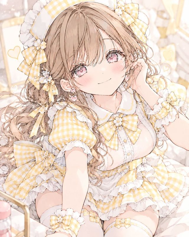 ✨ Cute pastel yellow and white gingham