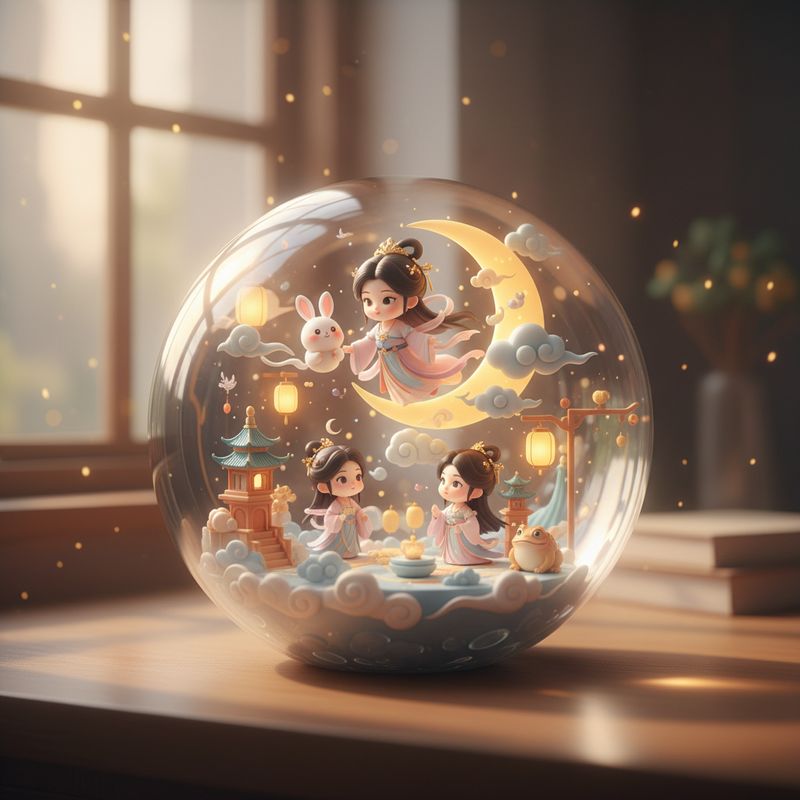 ✨ A delicate crystal ball rests quietly