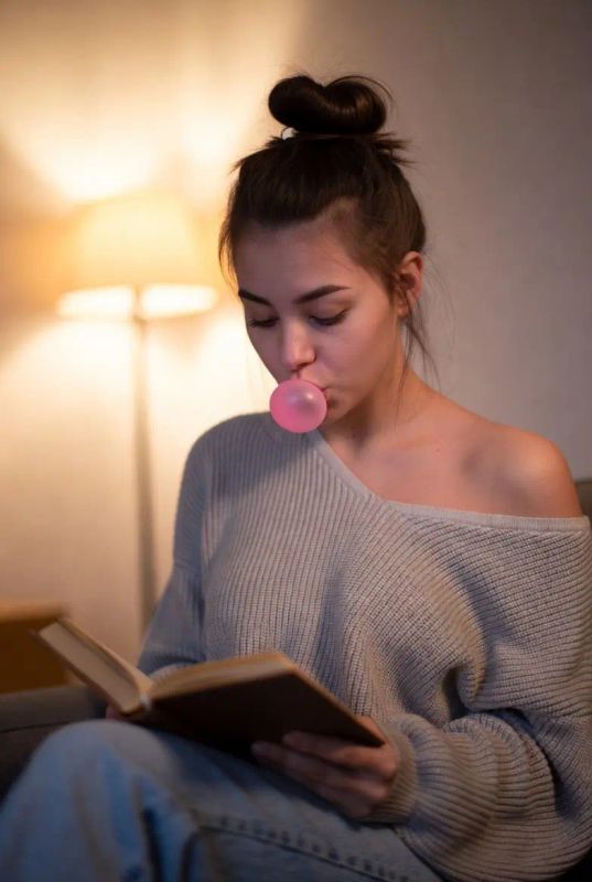 ✨ Уютный вечер: книга и пузырь