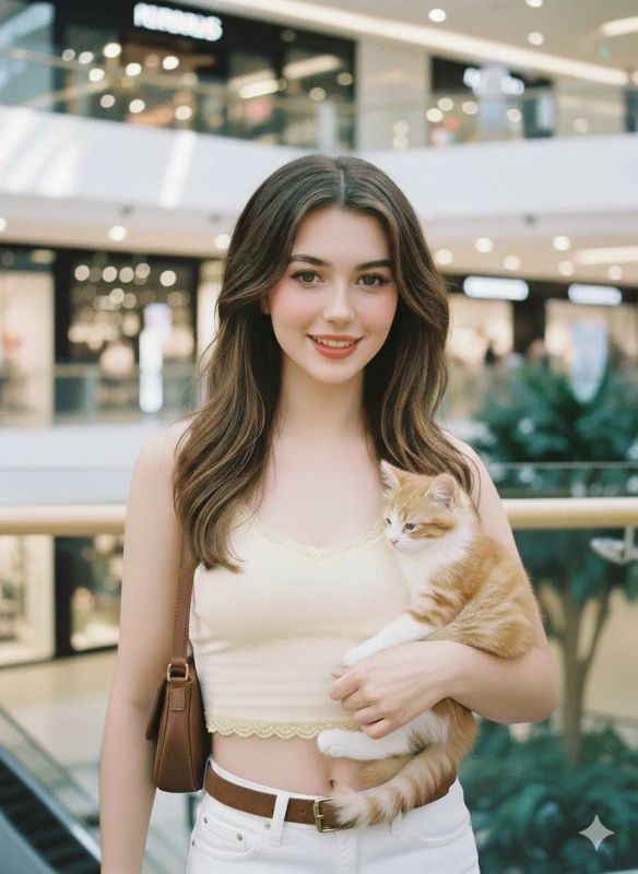 ✨ Счастливая девушка с котенком