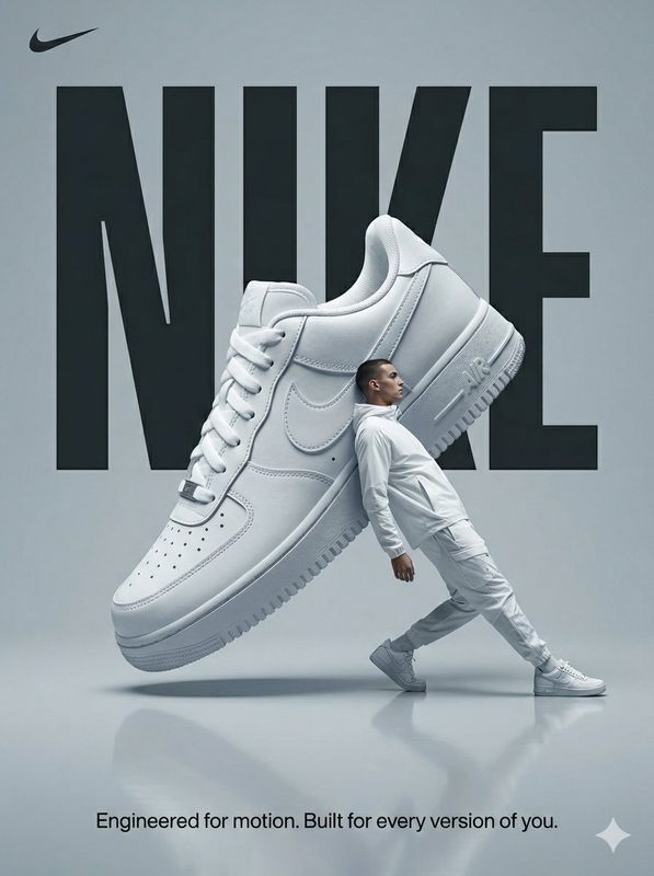 ✨ Сюрреалистичный минимализм: Nike в движении