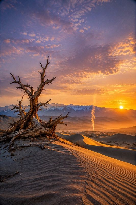 ✨ Desert solitary smoke northwest scenery blockbuster,